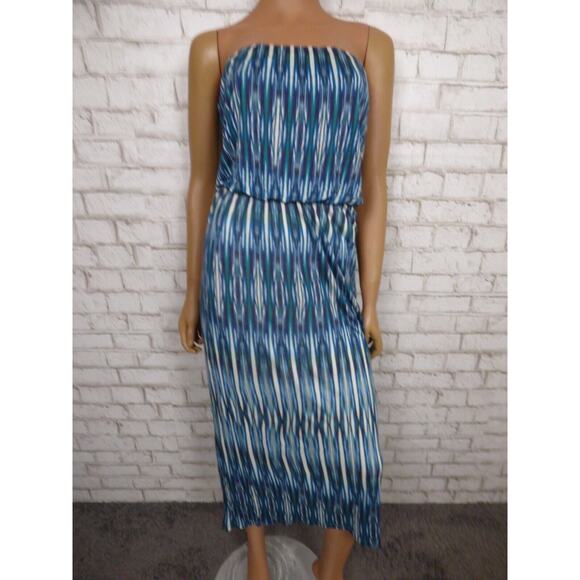 Velvet by Graham & Spencer Ikat Printed High Low Strapless Dress S NEW - Picture 3 of 10